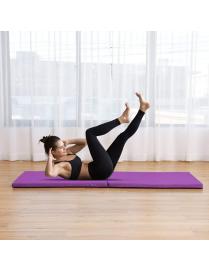  180 x 60 x 4cm Estera de Yoga Cojín Alfombra de Gimnasia Fitness Ejercicio Plegable - Púrpura