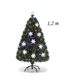  1,2m Árbol de Navidad Árbol Altificial con LED Iluminación Nieve Abeto Decorativo Hogar Fiesta