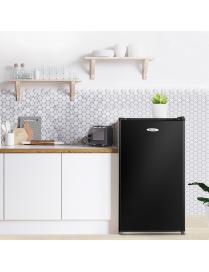  91L Refrigerador con 3 Estantes de Vidrio Ajustables Caja Congelador Nevera Compacta para Casa 49 x 45 x 84 cm Negro