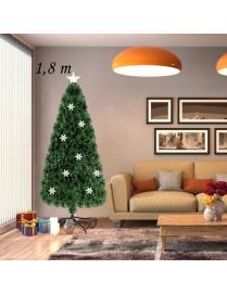  1,8m Árbol de Navidad Artificial 180cm con Base Iluminado con Fibra de Vidrio Cambia Color para Navidad Hogar Fiesta Decoració