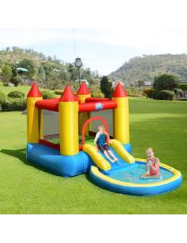  Castillo Inflable con Tobogán de Agua Área para Saltar y Piscina Parque Acuático Inflable para Niños sin Soplador 290 x 200 x 