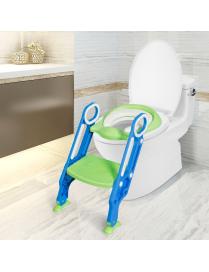  Escalera para WC Taburete Regulable Plegable con Mangos Asiento Acolchado Escalones Amplios Antideslizantes para Niños Azul + 