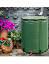 Cisterna Plegable en PVC Resistente a la Intemperie con Grifo Válvula de Drenaje Filtro y Revestimiento en Red para Jardín Irr