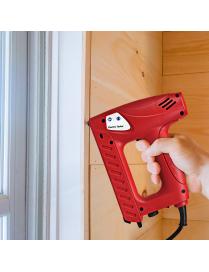  Grapadora Eléctrica 220-240 V con Pistola de Clavos para Tapizados  Incluye 800 Grapas de 1,4 cm y 200 Clavos de 1,5 cm Rojo 1