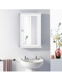  Armario del Baño con Espejo  Montado a la Pared con Una Puerta y Repisa Regulable  para Casa Baño Cocina Blanco 34 x 15 x 51 c