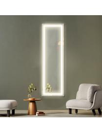  Espejo de Cuerpo Entero para Puerta con Luces LED Coloreadas y Regulables Montada a la Pared o a la Puerta Blanco 37 x 2 x 120