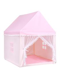  Casa con Forma de Carpa con Espacio Privado para Niños con Sólida Estructura de Madera y Manta de Algodón Rosa 120 x 105 x 140