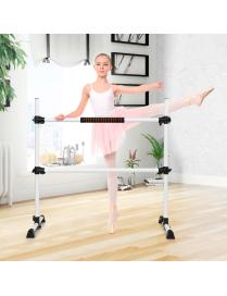  Barra Doble para Ballet Portátil con Altura Regulable para Niñas Aduntos Fitness Bailar Danza Elongar Músculos Plata 124,5 x 7