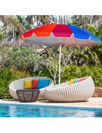  Sombrilla de Playa Parasol Regulable con Protección Solar UPF50+ Inclinable Portátil de Exterior Jardín Color Iris 2,2 x 2,45 