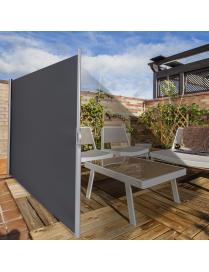  Toldo Lateral Retráctil y Plegable Pantalla de Privacidad de Exterior Protección del Sol y Viento para Balcón Patio Terraza Gr