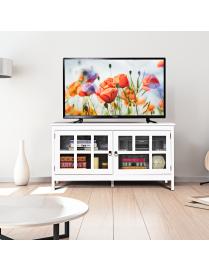  Mueble para TV Consola Universal para TV de Pantalla Plana con Hoyos para Ordenar los Cables Armario Moderno para TV Blanco 11
