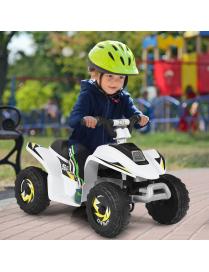  Cuatriciclo Montable para Niños Vehículo Motorizado con Diseño a la Moda Blanco 73 x 40 x 44,5 cm