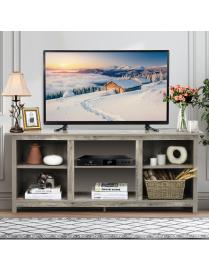  Mueble para TV con 2 Niveles Soporte de Televisión Centro Diversión para TV hasta 165 cm y Chimenea Eléctrica 147 x 40 x 60 cm
