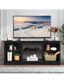  Mueble para TV con 2 Niveles Soporte de Televisión Centro Diversión para TV hasta 165 cm y Chimenea Eléctrica 147 x 40 x 60 cm