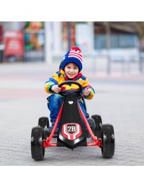  Go Kart de Pedales para Niños 3-8 Años Carro Coche Infantil con Freno de Pedal Carro con Asiento Regulable 104 x 59 x 62 cm Ne
