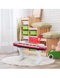  Piano Electrónico para Niños con 37 Teclas Luces Micrófonos Piernas Desmontables Función Grabación y Repetición Rojo 48 x 20 x