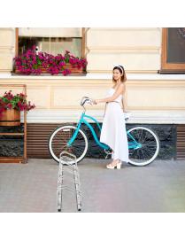  Aparcabici para 6 Bicicletas Portabicicletas para Bici Soporte para Bici para Casa Jardín Garaje Parque 180 x 32,5 x 26 cm Pla
