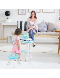  Piano Digital para Niños con 37 Teclas Teclado Electrónico con Taburete Instrumento Juguete Musical Infantil con Micrófono Gra