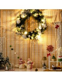  Guirnalda de Navidad Artificial Iluminada con 30 Luces Led con Pelotas Copos de Nieve y Flores Decoración para Vacaciones Fies