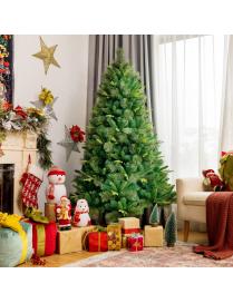  180 cm Árbol de Navidad Artificial No Iluminado con Bisagra 787 Ramas en PE y PVC Base Plegable de Metal Decoración Festiva Ve