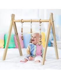  Gimnasio para Bebés con Juguetes para Dentición Desarrollo Cerebral Plegable de Madera para Niños +3 Meses Natural 66 x 40 x 6