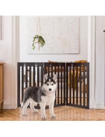  Cerca 3 Paneles de Madera para Mascotas Valla Plegable para Perros con Bisagras Flexibles a 360° para Casa Escalera Puerta de 