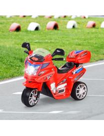  Moto Montable para Niños Moto Eléctrica Juguete de Batería 6 V con 3 Ruedas Música Incorporada Focos Función Adelante y Atrás 