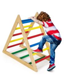  Escalera Triangular Coloreada de Escalada para Niños Escalera Juguete Educativa de Madera para Niños 3-7 Años 93 x 46 x 81 cm