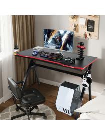  Escritorio Ergonómico de Gaming 120 cm Mesa para Ordenador Superficie en Fibra de Carbono Cubículo de Trabajo para Oficina Neg