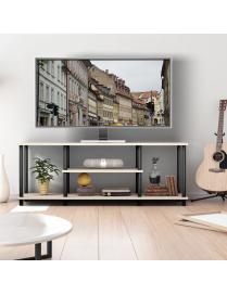  Soporte de TV de 3 Niveles Mesa de Consola Multimedia Estantes Abiertos Soporte para Televisor hasta 40’’ 110,5 x 29 x 41 cm G