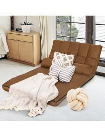  Sofá de Suelo Regulable Sofá Cama Plegable en 6 Posiciones Revestimiento Removible en Ante con 2 Cojines para Dormitorio Salón
