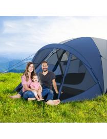  Tienda de Campaña Tipo Cúpula para 6 Personas 300 x 300 cm Portátil con Cubierta de Lluvia Extraíble para Excursiones Camping 