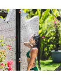 Ducha de jardín solar en PVC Piscina de 18 L con cabezal de ducha de lluvia Altura 220 cm
