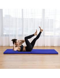  180 x 60 x 4cm Estera de Yoga Cojín Alfombra de Gimnasia Fitness Ejercicio Plegable - Azul