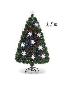  1,5m Árbol de Navidad Árbol Altificial con LED Iluminación Nieve Abeto Decorativo Hogar