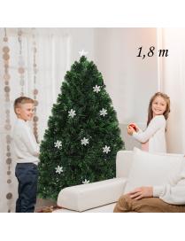  1,8m Árbol de Navidad Árbol Altificial con LED Iluminación Nieve Abeto Decorativo Hogar Fiesta