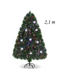  2,1m Árbol de Navidad Árbol Altificial con LED Iluminación Nieve Abeto Decorativo Hogar Fiesta