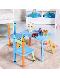  Mesa y Sillas para Niños Madera Muebles Infantil 1 Mesa y 2 Sillas con Tabla y Asientos Escritorio