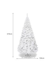  2,1m Árbol de Navidad con Base Metálica Material PVC Abeto Artificial Blanco para Hogar Fiesta