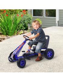  Go Kart Racing para Niños Coche de Pedal con Ruedas de Goma Embrague y Freno 99 x 59 x 61 cm Azul