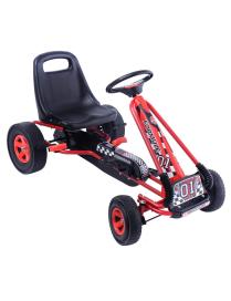  Go Kart Racing para Niños Coche de Pedal con Ruedas de Goma Embrague y Freno 99 x 59 x 61 cm Rojo