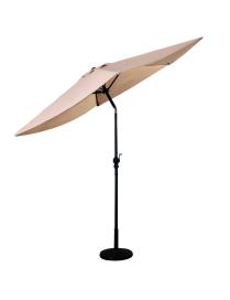  2,7m Sombrilla Parasol de con Bielas y Costillas de Acero Sombrilla Inclinada para Terraza Jardín Playa Beige