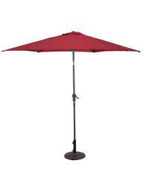  2,7m Sombrilla Parasol de con Bielas y Costillas de Acero Sombrilla Inclinada para Terraza Jardín Playa Rojo Vino