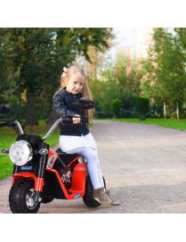  Moto Eléctrica Infantil de Bateria 6V Motocicleta Recargable para Niños con Cargador y Ruedas Apoyo Rojo 72 x 57 x 56 cm