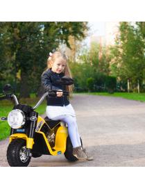  Moto Eléctrica Infantil de Bateria 6V Motocicleta Recargable para Niños con Cargador y Ruedas Apoyo Amarillo 72 x 57 x 56 cm