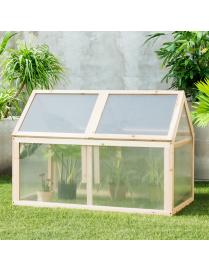  Mini Invernadero de Madera Protector Elevado para Macetas de Exterior para Jardín Balcón y Veranda 100 x 53 x 71 cm