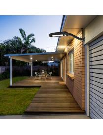  Luz Solar 60 LED de Exterior  con Mando y 3 Modalidades para Jardín Patio Garaje Negro 54 x 12 x 5 cm