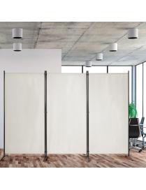  Divisor con 3 Paneles Separador Plegable Pantalla de Privacidad para Casa Oficina Baño Dormitorio 260 x 183 cm Blanco