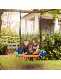  Columpio con Altura Regulable 100-160 cm y Cuerdas Multicapa Ideal para Árbol Jardín Parque Infantil Multicolor
