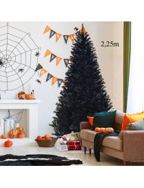  2,25m Árbol de Navidad con Decoraciones de Halloween 1258 Ramas no Iluminado con Base Sólida de Metal